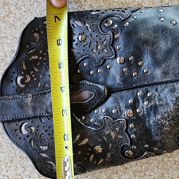 Women's Corral Fango Antiqued Studded & Silver Inlay Boots Size 9.5M - Picture 13 of 16